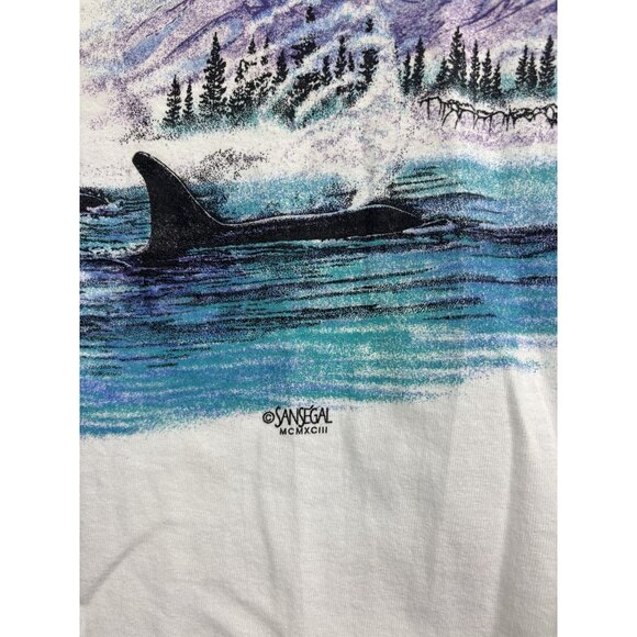 Vintage Sea World Shirt Mens Extra Large White Orca Whale Graphic Made USA 1993 - Picture 3 of 6